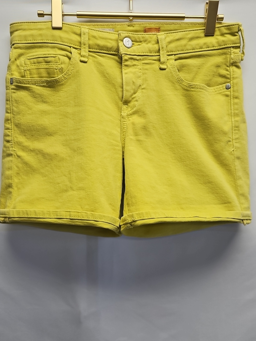 Pilcro and the Letterpress Anthropologie Chartreuse Denim Shorts – Size 26